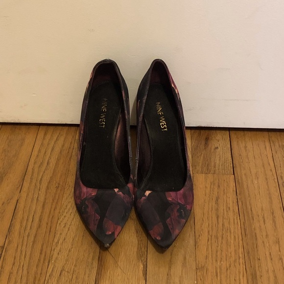 Nine West Purple Flora Satin Pumps - Picture 6 of 6